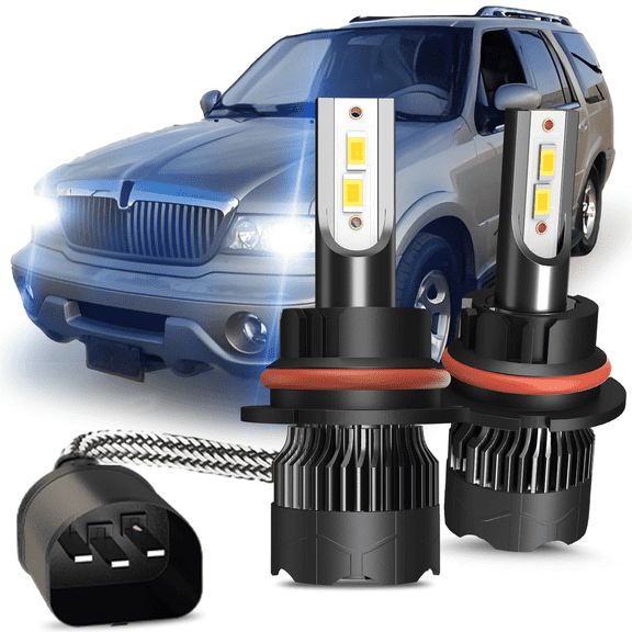 For Lincoln Navigator 1998 1999 2000 2001 2002 LED Headlight Bulbs 9007 HB5 High and Low Beam 2pack