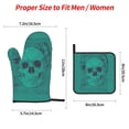 thumbnail image 3 of ZICANCN Oven Mitts and Pot Holders Sets, Vintage Cupid Skull Green Pattern Baking Sets Kitchen Heat Resistant 4 Pieces, 3 of 8