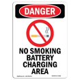 thumbnail image 1 of SignMission OS-DS-A-1014-V-1482 10 x 14 Po Signe de Danger OSHA - Batterie Non Fumeur, 1 of 1