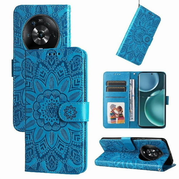 Funda tipo cartera GANGXUN para Honor Magic 4 Pro , diseño girasol, cuero PU, soporte, cierre magnético, tarjetero