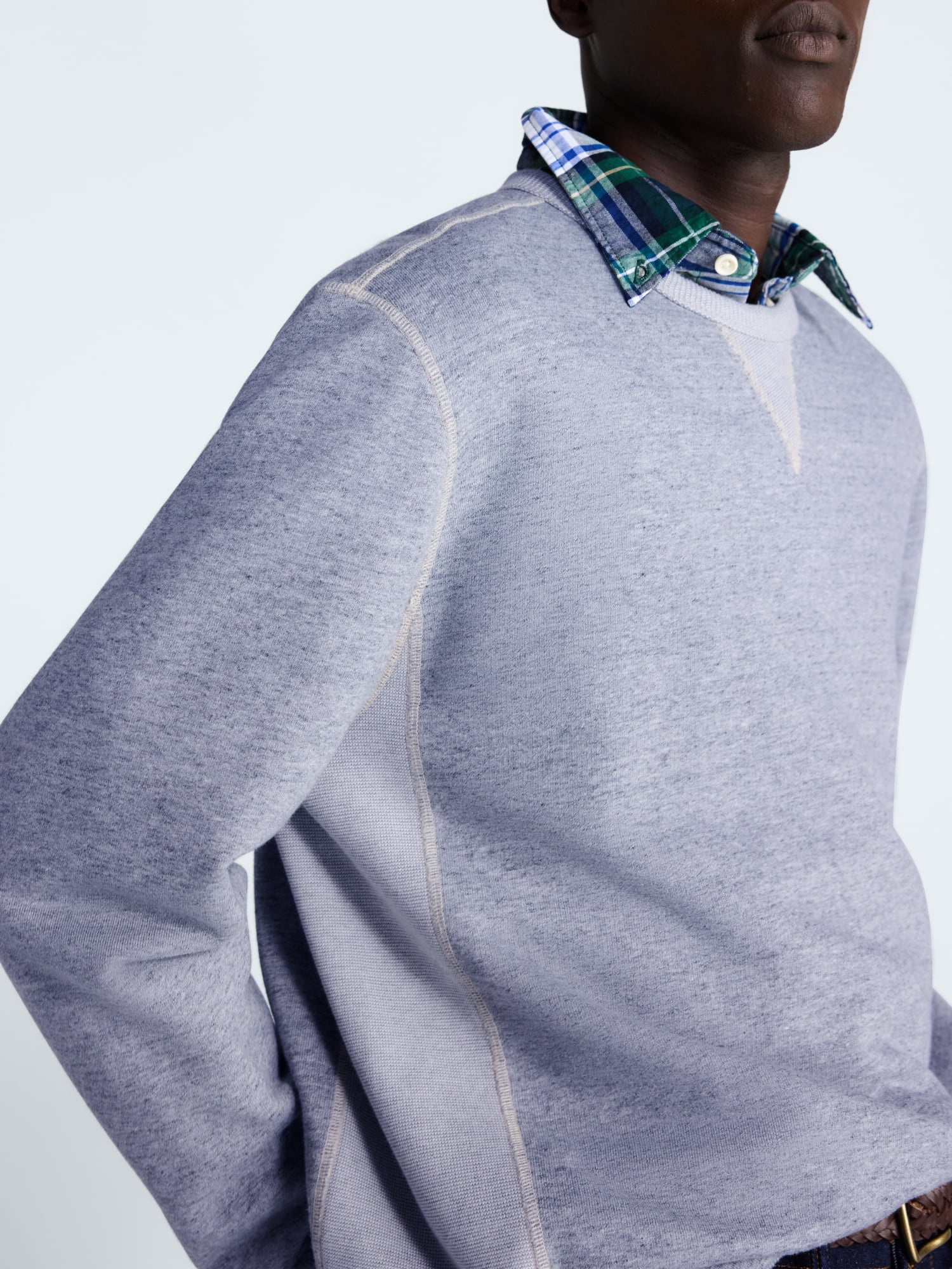Free Assembly Men's Oversized Fleece Crewneck Sweatshirt with Long Sleeves, Sizes XS-3XL