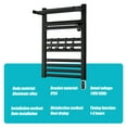 thumbnail image 4 of Towel Dryer Black Towel Warmer Heated Towel Rack Wall Mounted Towel Warmers Multifunction Electric Towel Warmer Support Remote Control, 4 of 9