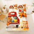 thumbnail image 3 of Manfei Framhouse Red Fall Truck Bed Sheets for Kids, Autumn Bird Gingham Full Size Sheets, 4-Piece, 1 Flat Sheet, 1 Fitted Sheet and 2 Pillowcases, 3 of 6