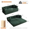 thumbnail image 3 of Gaderth 78.8 Inch Convertible Sofa Bed, 5 In 1 Modular Corduroy Sleeper Sofa with Adjustable Armrests, No Assembly Futon Couch Floor Bed for Small Living Room, Guest Room, Apartment, 3 of 9