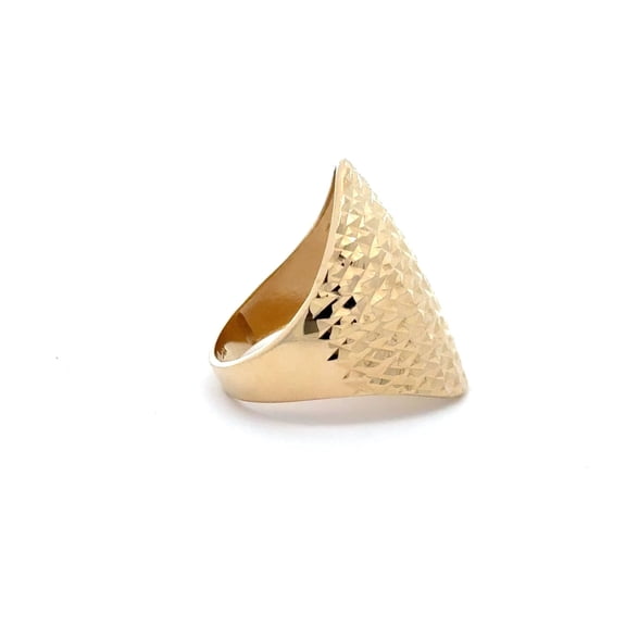 14K Yellow Gold Textured Statement Ring, 4.7 g, Bold Fashion Jewelry for Women