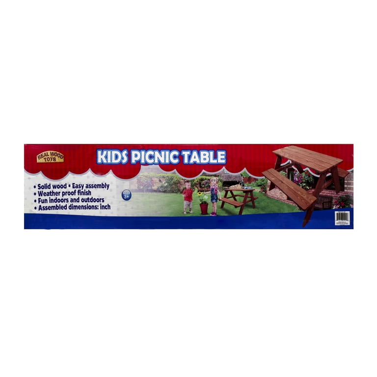 Homeware Kids Wooden Picnic Table with Benches, Brown photo 6