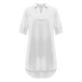 thumbnail image 4 of adviicd Robes pour Femmes 2024 Robe Décontractée Ample Unie Maxi Robe d'Été Sans Manches Smockée de Plage Blanche,TG, 4 of 4