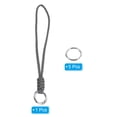 thumbnail image 3 of Cadena de cuello de paracord de 8" con anillos planos para llaves, negro y blanco, 3 of 7