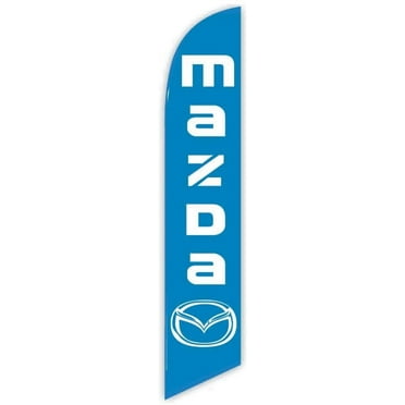 Cobb Promo Advertising Feather Flag 12ft for Mazda Blue - Replacement Flag Only Without Poleset