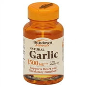 Sundown Garlic 1500 Softgels Natural 100 Soft Gels