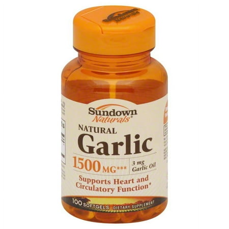 Sundown Garlic 1500 Softgels Natural 100 Soft Gels