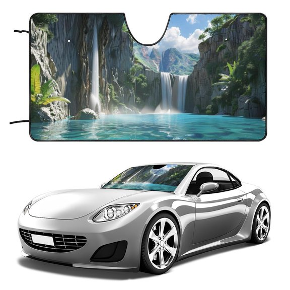 Car Windshield Sun Shade Foldable UV Ray Sun Visor Protector Sunshade to Keep Your Vehicle Cool (55" x 30")