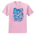 thumbnail image 2 of 3D Blue Skulls Trendy | Mens Fashion Graphic T-Shirt, Light Pink, Small, 2 of 4