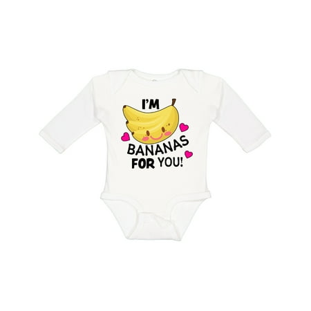 

Inktastic I m a Bananas for You with Cute Banana and Hearts Gift Baby Boy or Baby Girl Long Sleeve Bodysuit