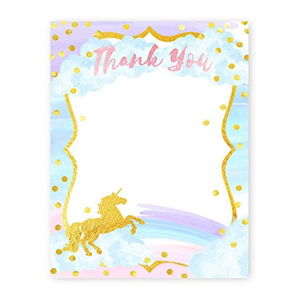 magical unicorn thank you cards 10 cards 10 envelopes