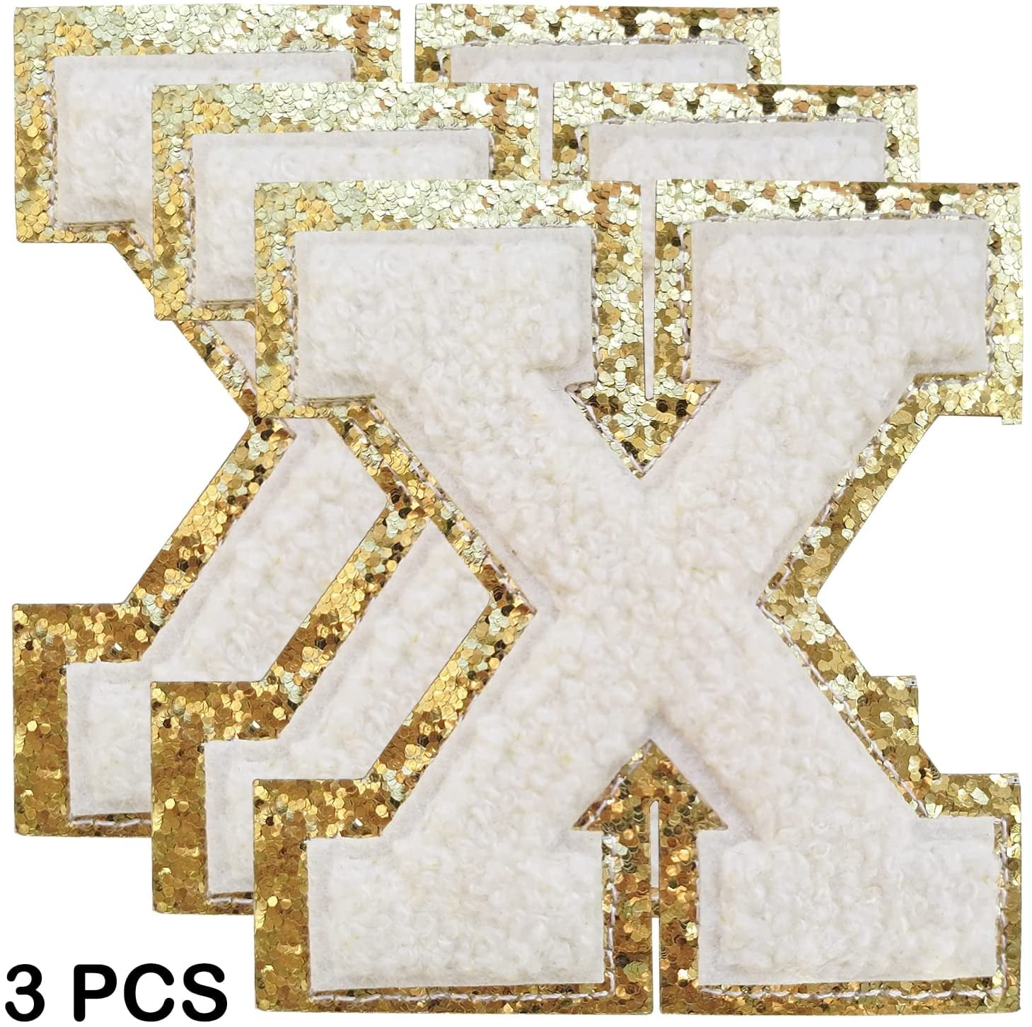 3 Pieces Self Adhesive Chenille Letter Patches Stoney Clover Lane