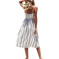 thumbnail image 2 of Uhndy Womens Summer Holiday Beach Button Through Ladies Sling Long Smock Sun Dress-LQ, 2 of 3