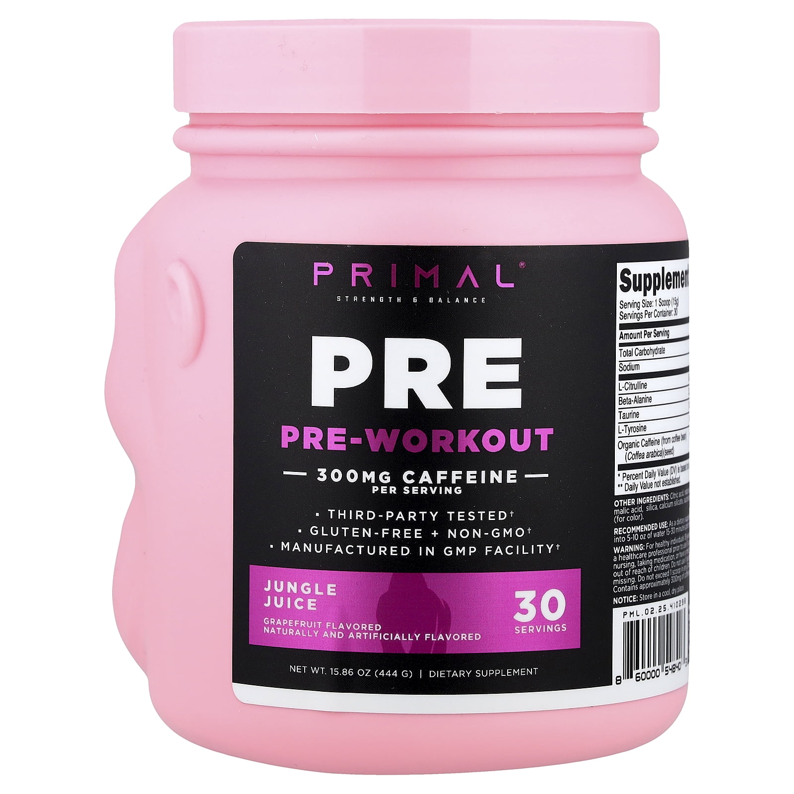 PrePrimal Pre-Workout, Jungle Juice, 15.86 oz (444 g)
