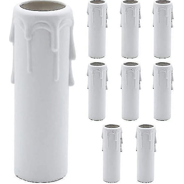 10 piezas Cubiertas de plástico de goteo de velas vintage Tubos de 30 * 100 mm Cubiertas de zócalo de lámpara Lámpara de pared Lámpara colgante Decoración para la mayoría de La termoplástica