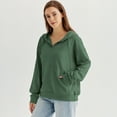 thumbnail image 3 of SUNBS Hoodies for Women Half Boutton Sweatshirts Pullover Drawstring Fall Clothes With Pocket, 3 of 6