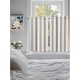 thumbnail image 4 of Brown Grey Stripe Kitchen Curtains 54 Inches length, Modern Farmhouse Vertical Striped Window Treatment Curtain Drapes, Decorative Window Curtains for Bedroom Cafe, 52"x54", 2 Panels, 4 of 7