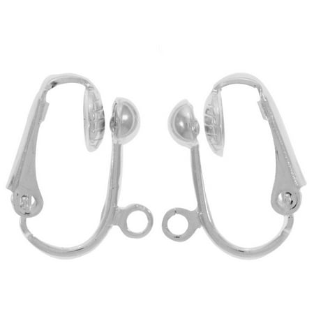 - Silver Plated Clip On Ball Earrings Findings (2 Pair)