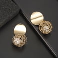 thumbnail image 5 of Luxury Golden Metal Drop Earrings 2024 Women Fashionable Big Trendy Round Circle Ear Dangle Party Personality Vintage Jewelry, 5 of 6