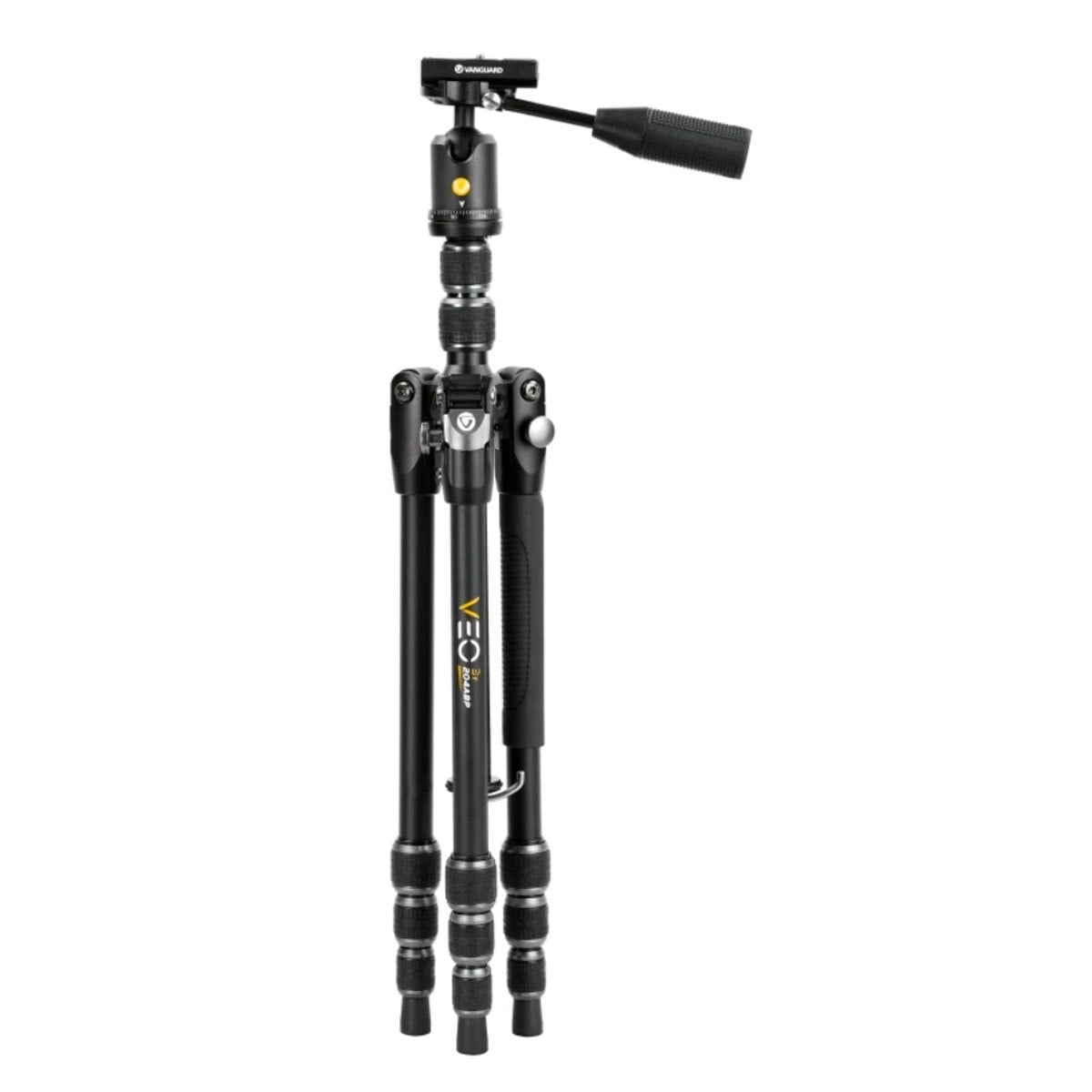 Vanguard VEO 3T 204ABP 4-Section Aluminum Travel Tripod with Ball Head and Pan Handle, Black