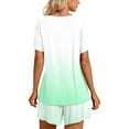 thumbnail image 5 of Summer Plus Size Two Piece Outfits for Women Fashion Casual Round-Neck Short Sleeve Two-Piece Comfortable Home Pajamas Sports Set, 5 of 7