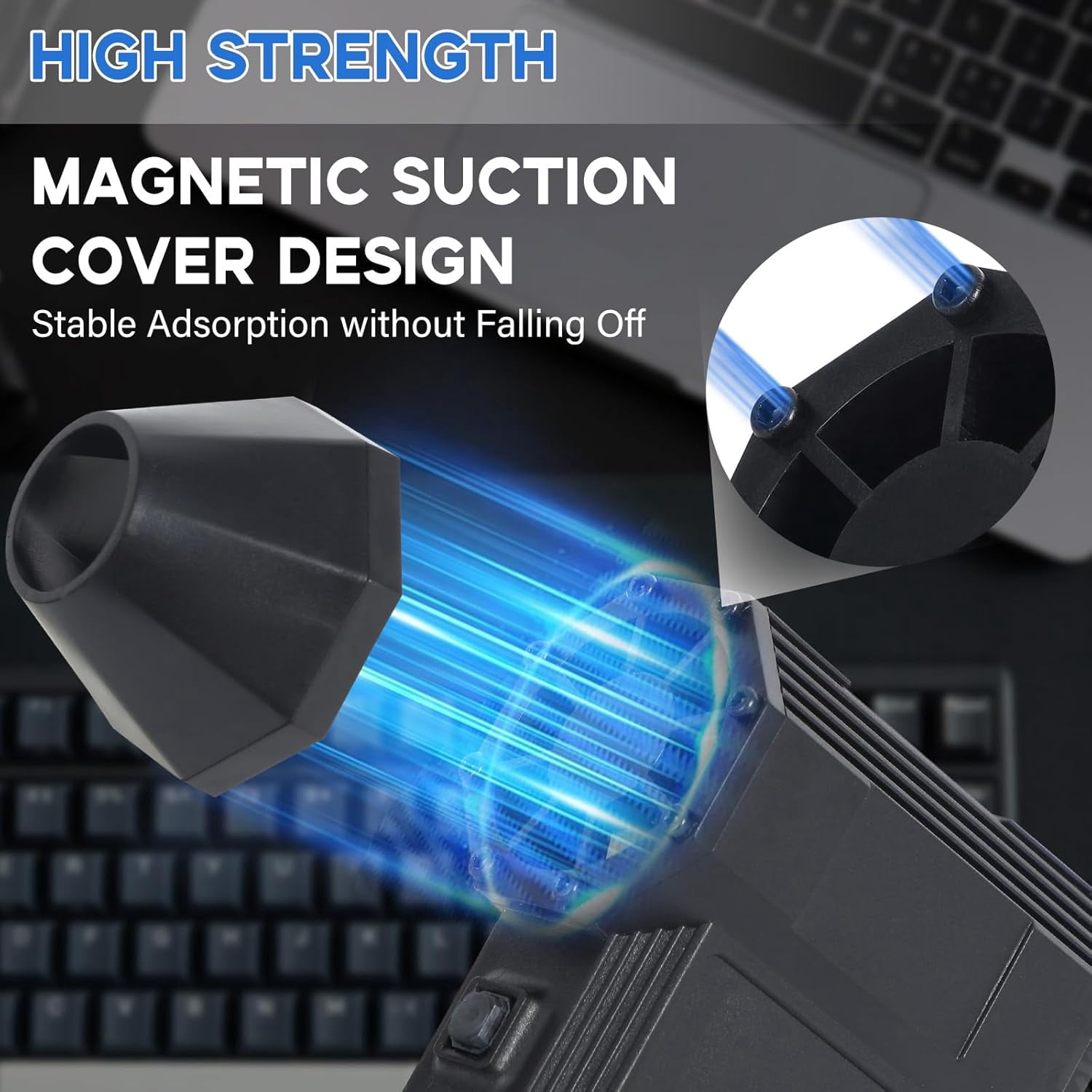 COZONY Rechargeable Cordless Electric Air Duster, 130,000 RPM Mini Air Blower, Adjustable Power, Ideal for Computer Keyboard Cleaning