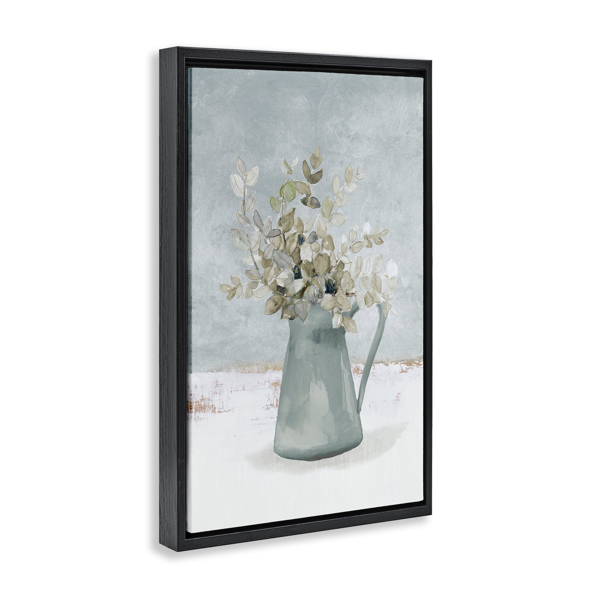 Stupell Industries Blue Botanical Arrangement Black Framed Floater Canvas Wall Art, design by Lanie Loreth