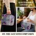 thumbnail image 4 of Xoenoiee Dragonfly Flower Pattern Bible Cover Case for Women Men Large Bible Cover Bag Bible Study Supplies Accessories with Handle Quilted Bible Carrying Case Christian Gifts, 4 of 7