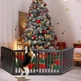 Freestanding Pet Gate for Dogs 4 Panels Indoor Foldable Dog Fence for