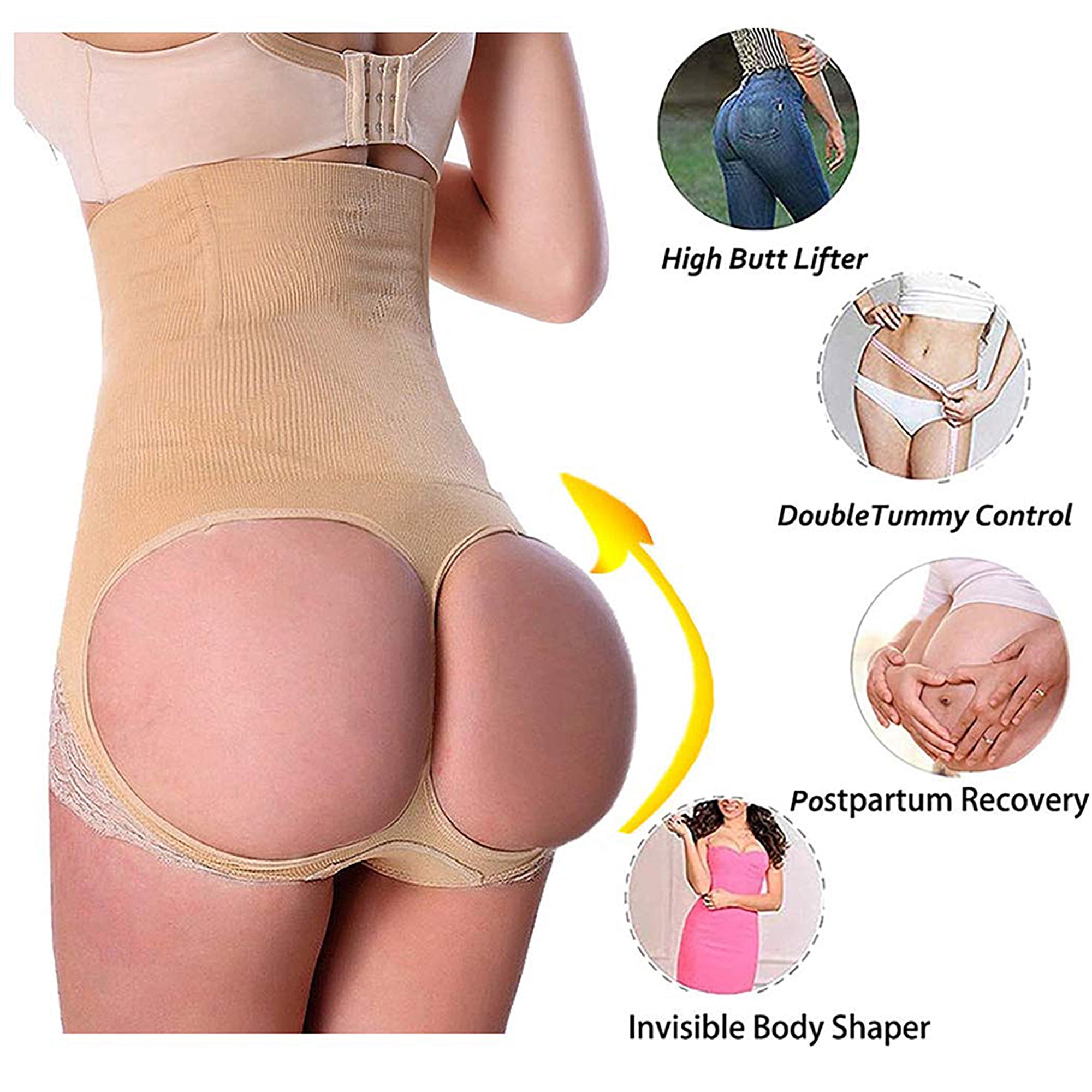 Gotoly Hourglass Figure Butt Lifter Shaper Panties Tummy Control High  Waisted BoyShort (Black, XL/2XL),  price tracker / tracking,   price history charts,  price watches,  price drop alerts