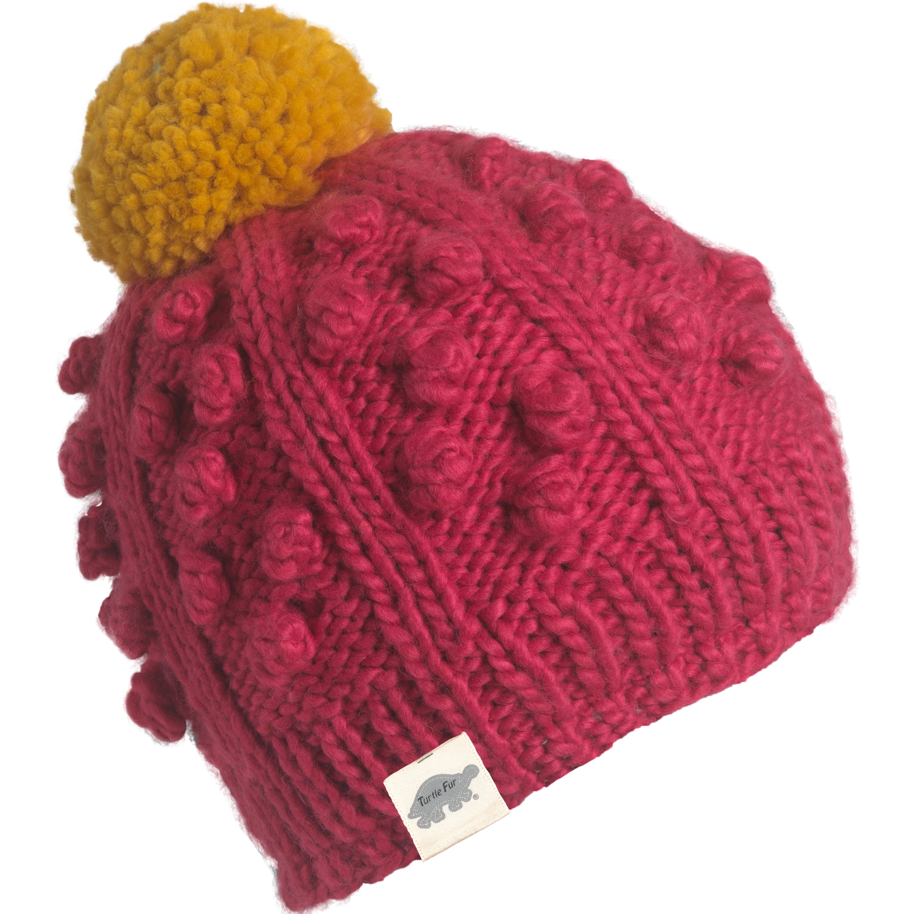 Turtle Fur Zola Girl's Chunky Hand Knit Fleece Lined Pom Winter Hat by Turtle Fur