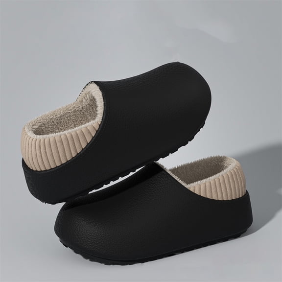 Womens Waterproof Winter Slippers, Slip-Resistant Sole, Indoor Comfort Clogs