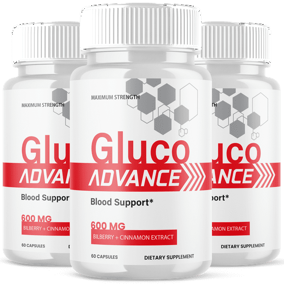 Gluco Advance Blood Balance Support Pills Advanced Formula Vitamin Supplement GlucoAdvance 180 Capsules