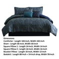 thumbnail image 5 of Clover 7 Piece Soft Polyester King Comforter Set, Jacquard Pattern, Teal- Saltoro Sherpi, 5 of 5