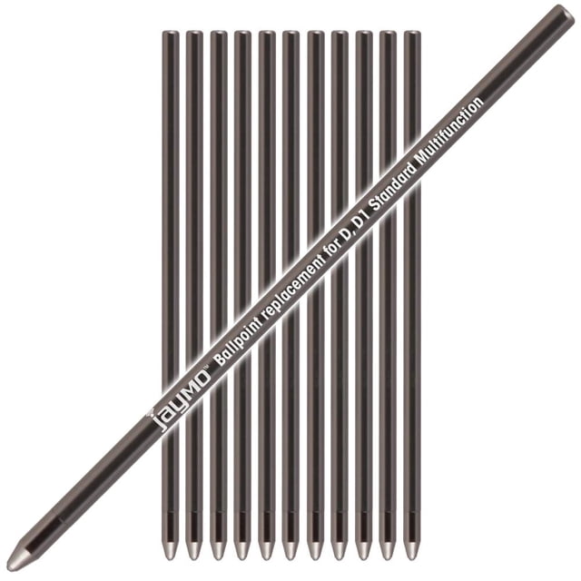 Jaymo Repuesto para Cross 8518-6 y Schmidt 635 - Mide 2,625 pulg. / 67 mm de largo - Recambio para mini bolígrafo multifunción estándar D (D1) - 12 azules