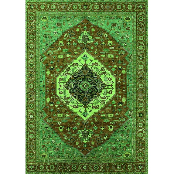 Ahgly Company Indoor Rectangle Persian Green Traditional Area Rugs, 5' x 7'