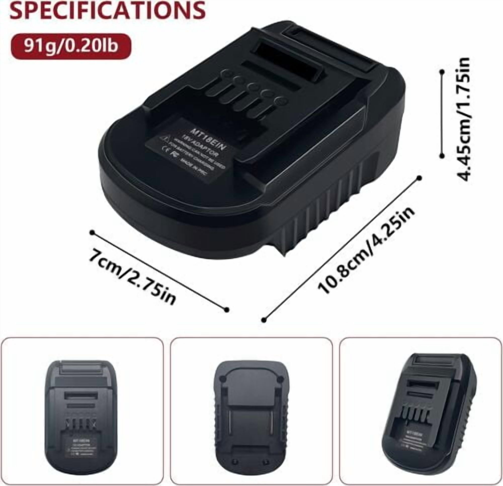 18V Battery Adapter for Dewalt DCB200 DCB201 Milwaukee Convert to for Einhell