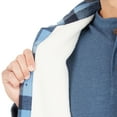 thumbnail image 4 of Men's Smith's Workwear Plaid Sherpa-Lined Cotton Flannel Shirt Jacket Color: Chambray Navy Size: XXL, 4 of 5