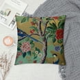 thumbnail image 2 of Green Pillow Cover Vintage Bird Flower Throw Pillow Covers Farmhouse Floral Decorative Pillowcase Outdoor Square Cushion Cover for Couch Sofa Bedroom Decor, 2 of 5