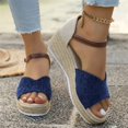thumbnail image 3 of Woman Summer Sandals Open Toe Buckle Ankle Strap Espadrilles Platform Shoes for Casual, 3 of 5