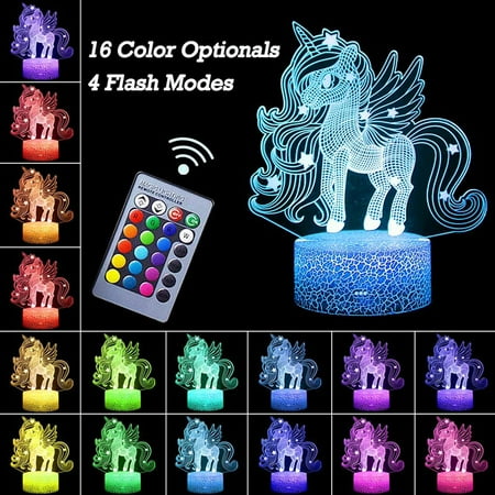 

Unicorn Night Light for Girls 16 Colors Changing Dimmable Unicorn Lamps for Girls with & 4 Flashing Modes Unicorn Toys LED Night Lamp for Room Decor Great Christmas Birthday Gifts for Kids Boys Girls