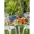 thumbnail image 2 of Outdoor Tablecloth with Umbrella Hole and Zipper, Turkey Round Table Cloth 54 Inch Waterproof Tablecloth, Fallen Leaves Orange Plaid Sunflower Sage Green Picnic Table Cover for Patio Camping, 2 of 7