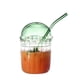 thumbnail image 2 of Vasos bonitos con tapa de cúpula de vidrio y pajita, reutilizables, de boca ancha, para batidos, de 15 oz, para café helado, para casa, oficina, bar., 2 of 5