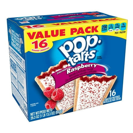 Pop-Tarts, Breakfast Toaster Pastries, Frosted Raspberry, Value Pack, 29.3 Oz, 16 Ct