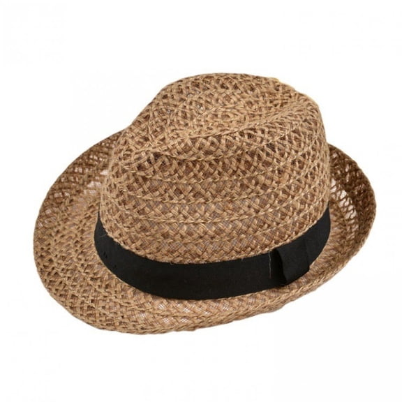 Vjnyvs Panama Hat Summer Women Soft Straw Hats Men Beach Sun Cap Protection Straw Felt Hat