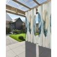thumbnail image 3 of nqOlkjepod Outdoor Curtains for Patio Waterproof, Ombre Blue Brown Feathers Outdoor Privacy Panels Grommet, Boho Vintage Wooden Grain Blackout Outside Curtains for Porch/Cabana 54"x84", 1 Panel, 3 of 8